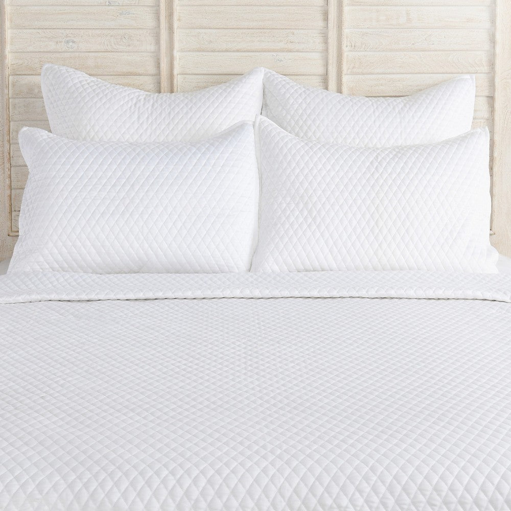 Kahn 26 Inch Hand Stitched Soft Sateen Euro Pillow Sham Cotton Fill White By Casagear Home BM293251