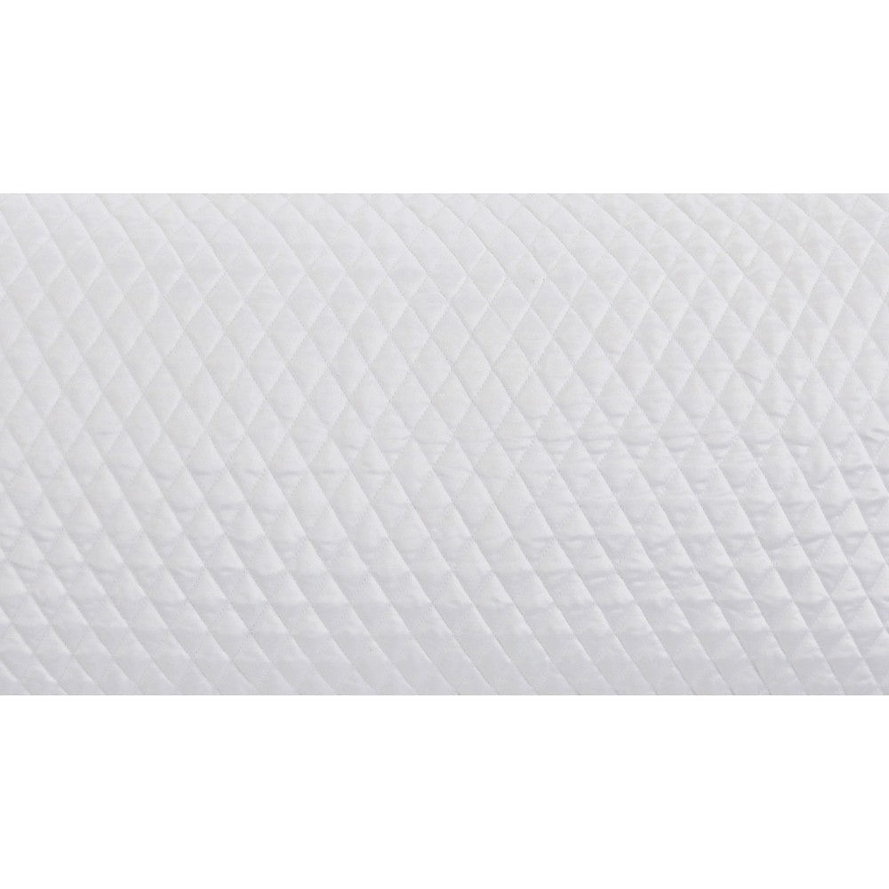 Kahn Hand Quilted Lumbar King Size Pillow Sham Self Binding Matte White By Casagear Home BM293256