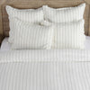 Tara 26 Inch Linen Square Euro Pillow Sham with Woven Stripe Design Ivory By Casagear Home BM293279