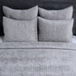 Lipa 26 Inch Square Handmade Euro Pillow Sham with Rayon Velvet Soft Gray By Casagear Home BM293289