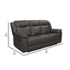 Tio 80 Inch Sofa Gray Real Leather Manual Recliner Back Pocket Coils By Casagear Home BM293324