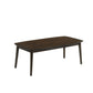 Lexi 47 Inch Coffee Table, Dark Walnut Brown Wood, Rounded Splayed Legs By Casagear Home