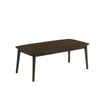 Lexi 47 Inch Coffee Table, Dark Walnut Brown Wood, Rounded Splayed Legs By Casagear Home