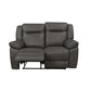 Tio 60 Inch Loveseat Gray Real Leather Manual Recliner Pocket Coils By Casagear Home BM293327