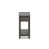 Nili 24 Inch Side End Table Warm Gray Finish Single Drawer and Shelf By Casagear Home BM293332