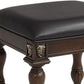 Mady 19 Inch Upholstered Vanity Stool Ornate Trim Deep Espresso Brown By Casagear Home BM293337