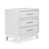 Peri 29 Inch Nightstand, 3 Drawers, Classic Crisp White, Solid Wood Frame By Casagear Home