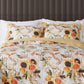 Kelsa Set of 2 Standard and King Floral Pillow Sham Set Polyester Gold By Casagear Home BM293429