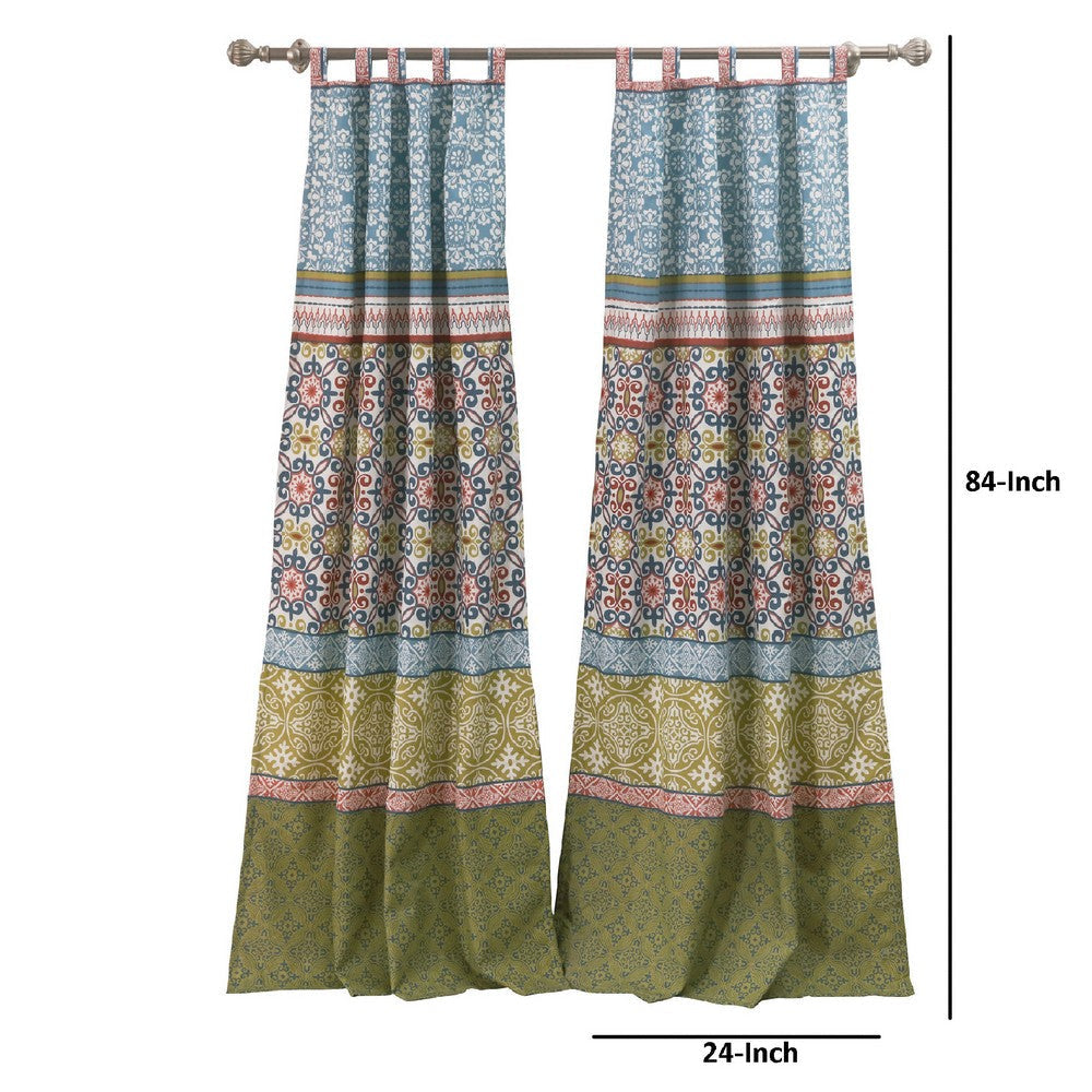 Kaw Set of 2 Panel Curtains Multicolor Geometric Patterns Polyester By Casagear Home BM293433