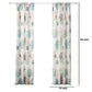 Geo 84 Inch Window Curtains White Blue Polyester Seashells Ferns Print By Casagear Home BM293439