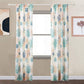 Geo 84 Inch Window Curtains White Blue Polyester Seashells Ferns Print By Casagear Home BM293439