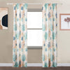 Geo 84 Inch Window Curtains White Blue Polyester Seashells Ferns Print By Casagear Home BM293439