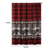 Sofia 72 Inch Bear Shower Curtain Red and Black Plaid Poly Microfiber By Casagear Home BM293440