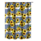 Oslo 72 Inch Shower Curtain, Yellow Sunflower Plaid Print, Button Holes By Casagear Home