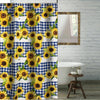 Oslo 72 Inch Shower Curtain Yellow Sunflower Plaid Print Button Holes By Casagear Home BM293442