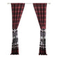 Sofia 84 Inch Bear Panel Curtains Poly Microfiber Red and Black Plaid By Casagear Home BM293445