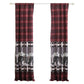 Sofia 84 Inch Bear Panel Curtains, Poly Microfiber, Red and Black Plaid By Casagear Home