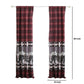 Sofia 84 Inch Bear Panel Curtains Poly Microfiber Red and Black Plaid By Casagear Home BM293445