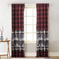 Sofia 84 Inch Bear Panel Curtains Poly Microfiber Red and Black Plaid By Casagear Home BM293445