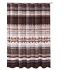 Roca 72 Inch Shower Curtain, Coffee Brown Striped Printing, Button Holes By Casagear Home