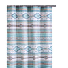 Kiev 72 Inch Shower Curtain Microfiber Blue Southwest Design Button Holes By Casagear Home BM293472