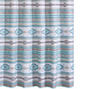 Kiev 72 Inch Shower Curtain Microfiber Blue Southwest Design Button Holes By Casagear Home BM293472