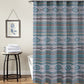 Kiev 72 Inch Shower Curtain Microfiber Blue Southwest Design Button Holes By Casagear Home BM293472