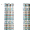 Kiev 84 Inch Window Curtains Microfiber Blue Southwest Design Grommets By Casagear Home BM293473