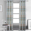 Kiev 84 Inch Window Curtains Microfiber Blue Southwest Design Grommets By Casagear Home BM293473