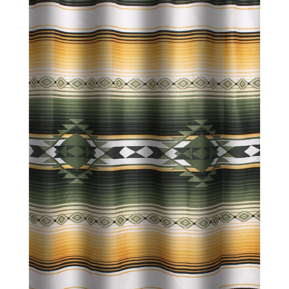 Jashua 72 Inch Shower Curtain Southwest Style Yellow Stripes Button Holes By Casagear Home BM293487