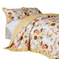 Kelsa 3 Piece Queen Quilt Set with 2 Pillow Shams and Cotton Fill Gold By Casagear Home BM293494