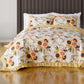 Kelsa 3 Piece Queen Quilt Set with 2 Pillow Shams and Cotton Fill Gold By Casagear Home BM293494