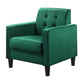 Oz 28 Inch Modern Accent Armchair with Foam Cushion Tufted Green Velvet By Casagear Home BM293509