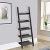 Iker 72 Inch Modern Bookcase with 7 Shelves Ladder Style Distressed Gray By Casagear Home BM293582