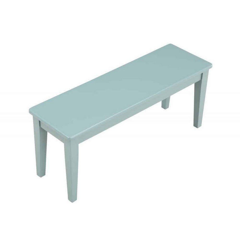 Bray 44 Inch Modern Rectangular Dining Bench Tapered Legs Teal Blue By Casagear Home BM293816