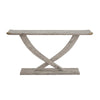 Kit 57 Inch Acacia Wood Console Table Cross Legs Gray By Casagear Home BM293819