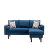 Ranon 70 Inch Sectional Chaise Sofa Pillows USB Ports Side Pockets Blue By Casagear Home BM293941