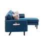 Ranon 70 Inch Sectional Chaise Sofa Pillows USB Ports Side Pockets Blue By Casagear Home BM293941