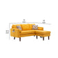 Ranon 70 Inch Sectional Chaise Sofa Pillows USB Ports Pockets Yellow By Casagear Home BM293961