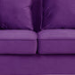 Zion 53 Inch Modern Loveseat Button Tufted Purple Velvet Nailhead Trim By Casagear Home BM293967