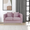 Zion 53 Inch Modern Loveseat Button Tufted Pink Velvet with Nailhead Trim By Casagear Home BM293977