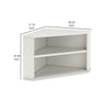 Tio 29 Inch Corner Bookcase Console with 2 Shelves Triangle Shaped White By Casagear Home BM293999