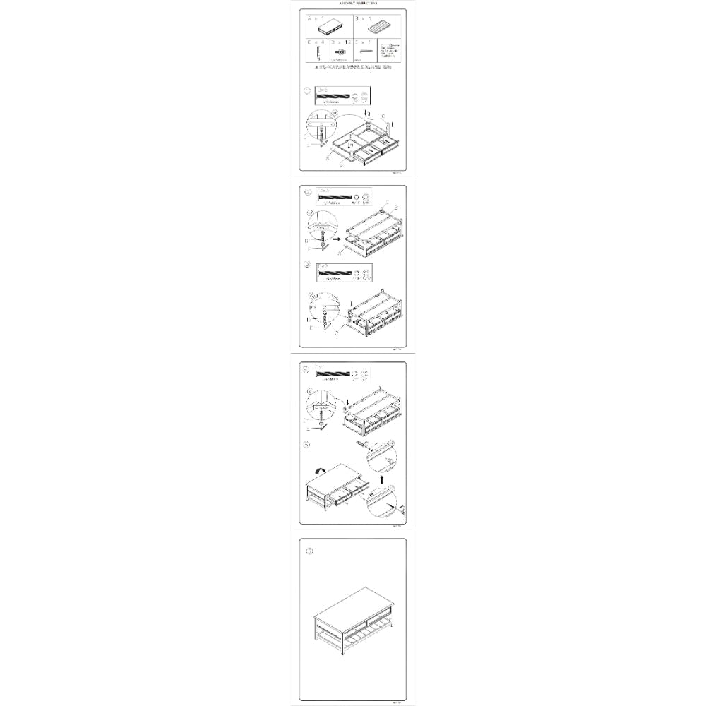 50 Inch Modern Rectangular Coffee Table with 2 Drawers in Classic White By Casagear Home BM294012