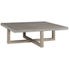 Lizi 52 Inch Square Coffee Table, Hand Done Faux Concrete Finish, Wood By Casagear Home