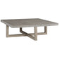 Lizi 52 Inch Square Coffee Table Hand Done Faux Concrete Finish Wood By Casagear Home BM294048