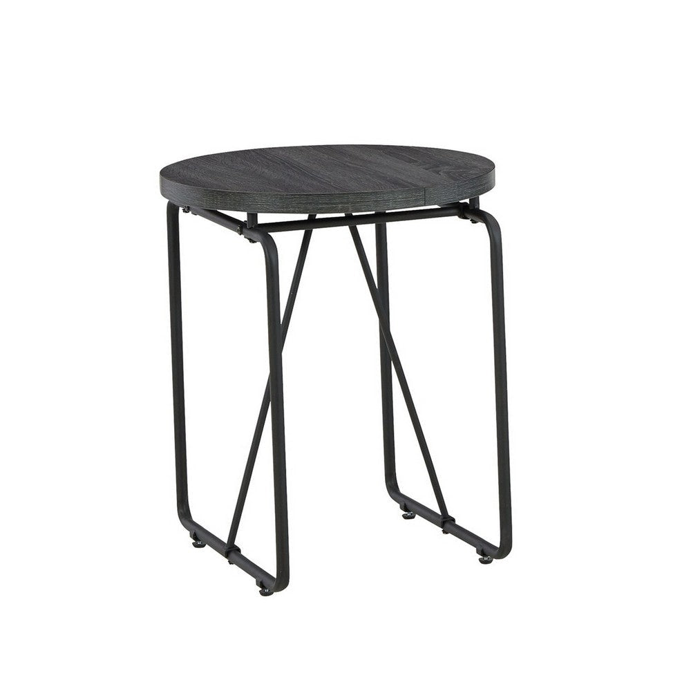 Modern 3 Piece Coffee Table Set with Side Tables Metal Base Charcoal By Casagear Home BM294067