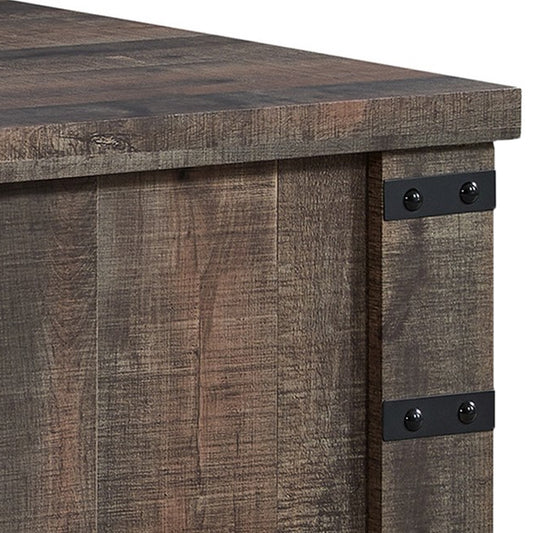 Classic 47 Inch Coffee Table Lift Top Concealed Storage Rustic Brown Wood By Casagear Home BM294089