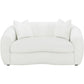 Viola 68 Inch Retro Curved Loveseat Hypoallergenic White Boucle Fabric By Casagear Home BM294108