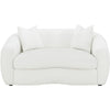 Viola 68 Inch Retro Curved Loveseat Hypoallergenic White Boucle Fabric By Casagear Home BM294108