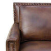 Rich 36 Inch Classic Accent Armchair Nailhead Coffee Brown Grain Leather By Casagear Home BM294155